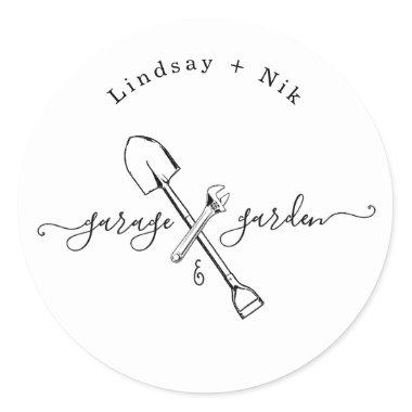 Garage & Garden Bridal / Couple's Shower Classic Round Sticker