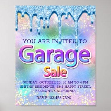 Garage Sale Glitter Drips Holographic Home Custom Poster