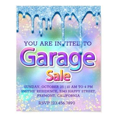 Garage Sale Glitter Drips Holographic Home Custom Poster