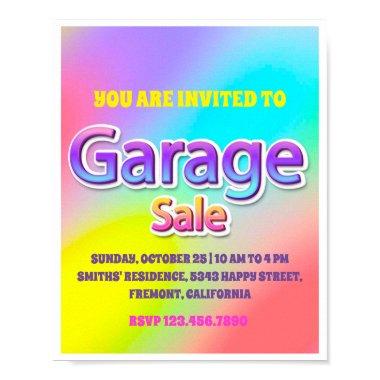 Garage Yard Sale Holograph Rainbow Poster