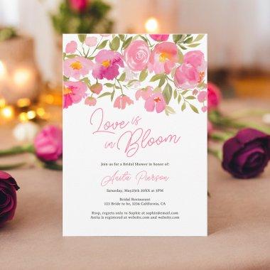 Garden boho floral pink script chic