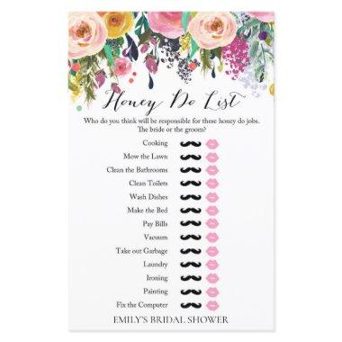 Garden Bridal Shower Game Honey Do List