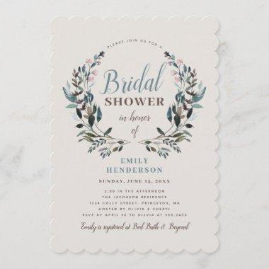 Garden Crest | Eggshell Floral Bridal Shower Invitations