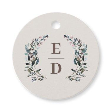 Garden Crest | Eggshell | Wedding Monogram Favor Tags