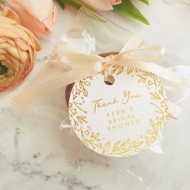 Garden Floral  Thank You Gold Foil Favor Tags