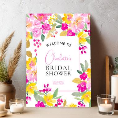 Garden floral watercolor  welcome poster