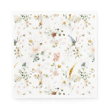 Garden Flowers Botanical Bridal Shower Napkins