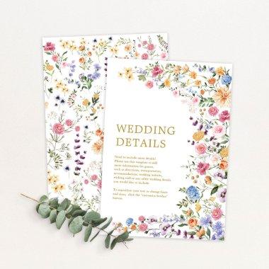 Garden Flowers Spring Wildflower Wedding Details Enclosure Invitations