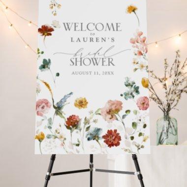 Garden Flowers Watercolor Bridal Shower Welcome Foam Board