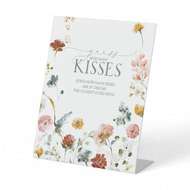 Garden Flowers Watercolor How Many Kisses Pedestal Sign