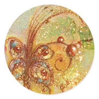 GARDEN OF THE LOST SHADOWS -BUTTERFLY PLANT CLASSIC ROUND STICKER