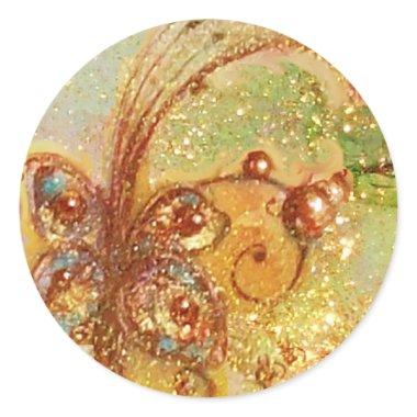 GARDEN OF THE LOST SHADOWS -BUTTERFLY PLANT CLASSIC ROUND STICKER