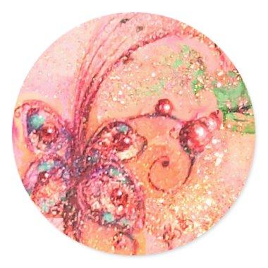 GARDEN OF THE LOST SHADOWS -BUTTERFLY PLANT CLASSIC ROUND STICKER