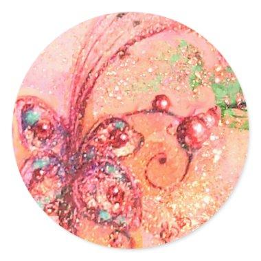 GARDEN OF THE LOST SHADOWS -BUTTERFLY PLANT CLASSIC ROUND STICKER