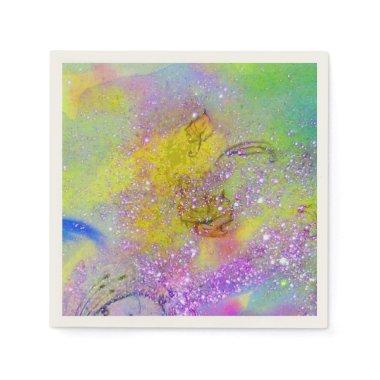 GARDEN OF THE LOST SHADOWS Green Yellow Purple Paper Napkins