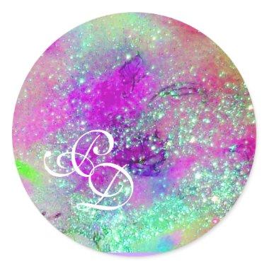 GARDEN OF THE LOST SHADOWS Pink Purple Blue Floral Classic Round Sticker