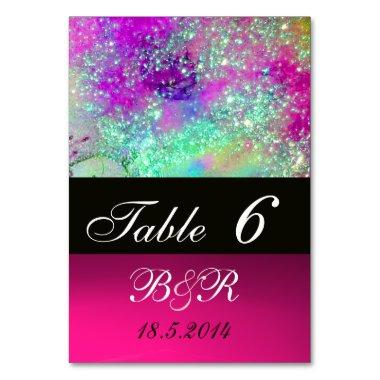 GARDEN OF THE LOST SHADOWS Pink Purple Blue Floral Table Number