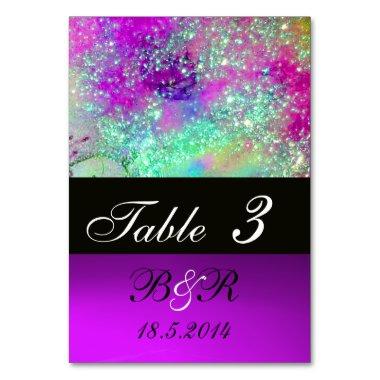 GARDEN OF THE LOST SHADOWS Pink Purple Blue Floral Table Number