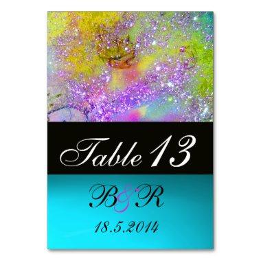 GARDEN OF THE LOST SHADOWS Pink Purple Blue Yellow Table Number