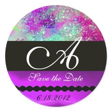 GARDEN OF THE LOST SHADOWS -SAVE THE DATE MONOGRAM CLASSIC ROUND STICKER