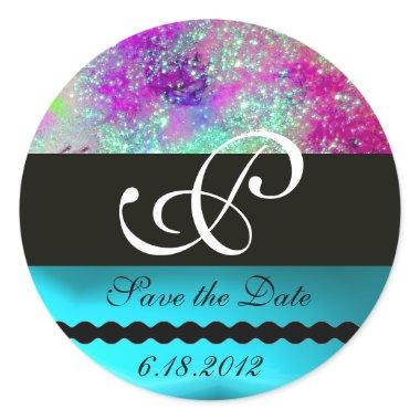 GARDEN OF THE LOST SHADOWS -SAVE THE DATE MONOGRAM CLASSIC ROUND STICKER