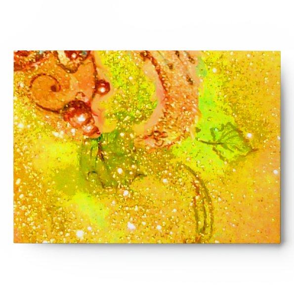 GARDEN OF THE LOST SHADOWS yellow brown green Envelope