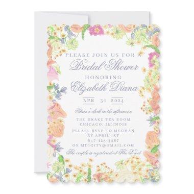 Garden Party Floral Bridal Shower Invitations