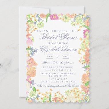 Garden Party Floral Bridal Shower Invitations
