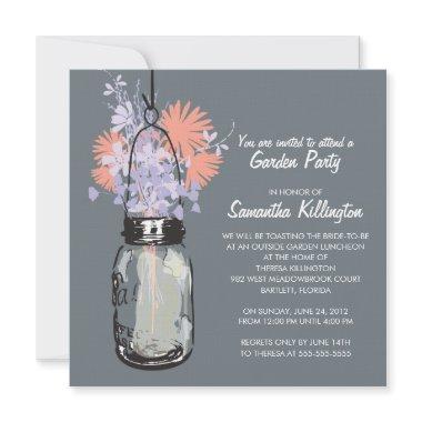 Garden Party Mason Jar & Wildflowers