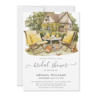 Garden Party Picnic Lemon Citrus Bridal Shower Invitations