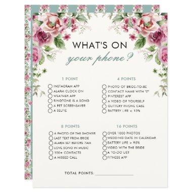 Garden Party What On Your Phone Bridal Shower Game