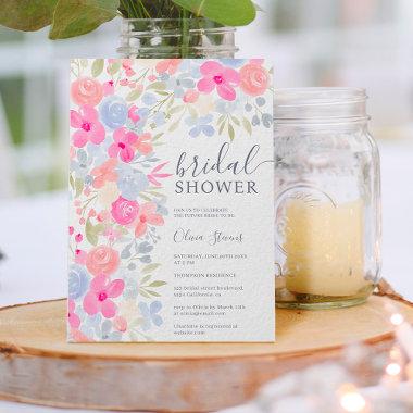 Garden pastel wild flowers spring bridal shower Invitations