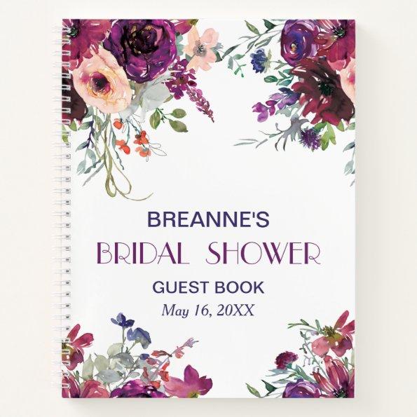 Garden Splash Floral Bridal Shower Guest Book