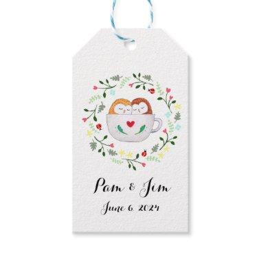 Garden Wedding Favor Cute Owl Couple One of a Kind Gift Tags