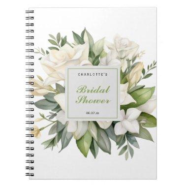 Gardenia Lilies Bridal Shower Gift List Notebook