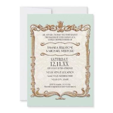 Gatsby Art Deco Nouveau Lace Faux Gold Tulip