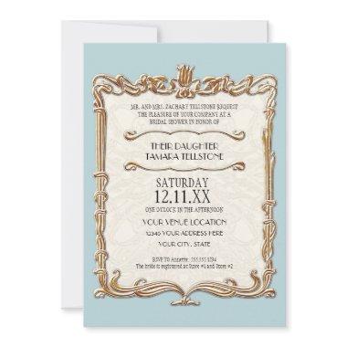 Gatsby Art Deco Nouveau Lace Faux Gold Tulip