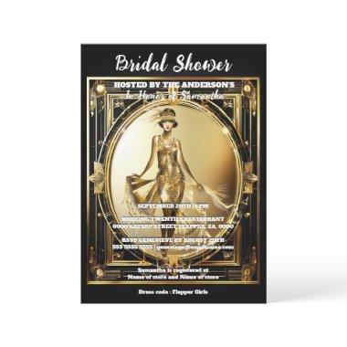 Gatsby black gold flapper girl shiny 1920's glam