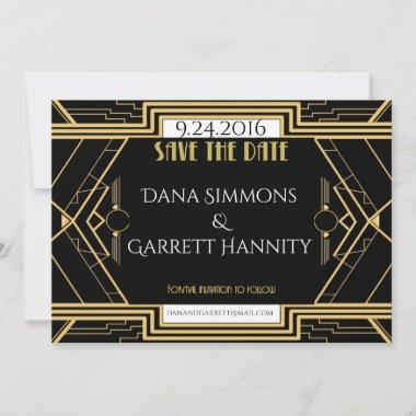 Gatsby Gold Wedding Suite Ceremony Party Save The Date
