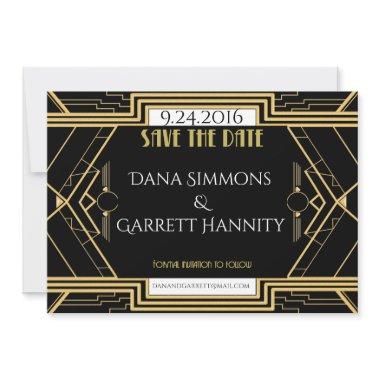 Gatsby Gold Wedding Suite Ceremony Party Save The Date