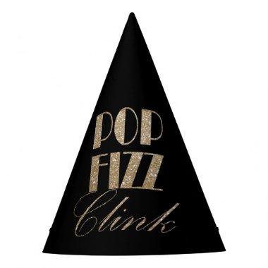 Gatsby party Gold and Black Pop Fizz Clink Party Hat