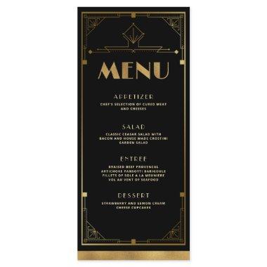 Gatsby Roaring 20s Art Deco Menu Invitations