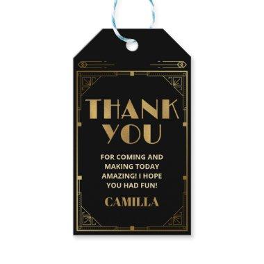 Gatsby Roaring 20s Art Deco Thank You Favor Gift Tags