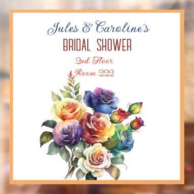 Gay/Lesbian Rainbow Roses Bridal Shower Window Cling