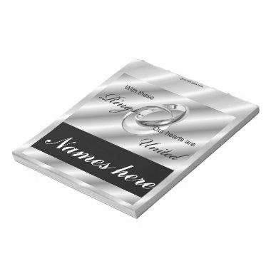 Gay Wedding Rings Candy Bar Wrapper Party Favor Notepad