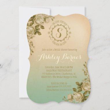 GC In Love Forever Forever in Love Rose Teal Ombre Invitations