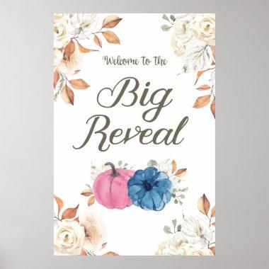 Gender Reveal Blush Pink and Navy Welcome Sign