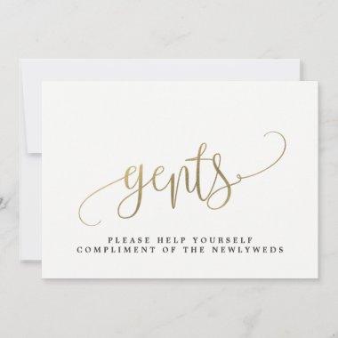 Gents Wedding Bathroom Sign - Lovely Calligraphy