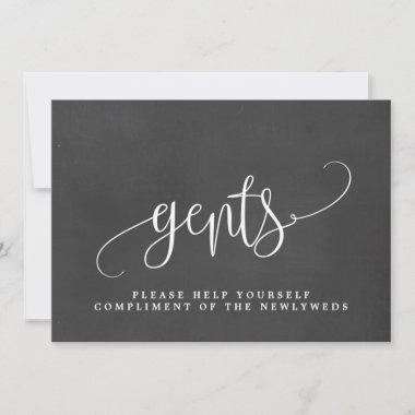 Gents Wedding Bathroom Sign - Lovely Calligraphy Announcement