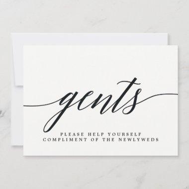 Gents Wedding Bathroom Sign - Modern Script Announcement